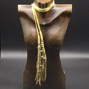 Long Deerskin Lariat Necklace